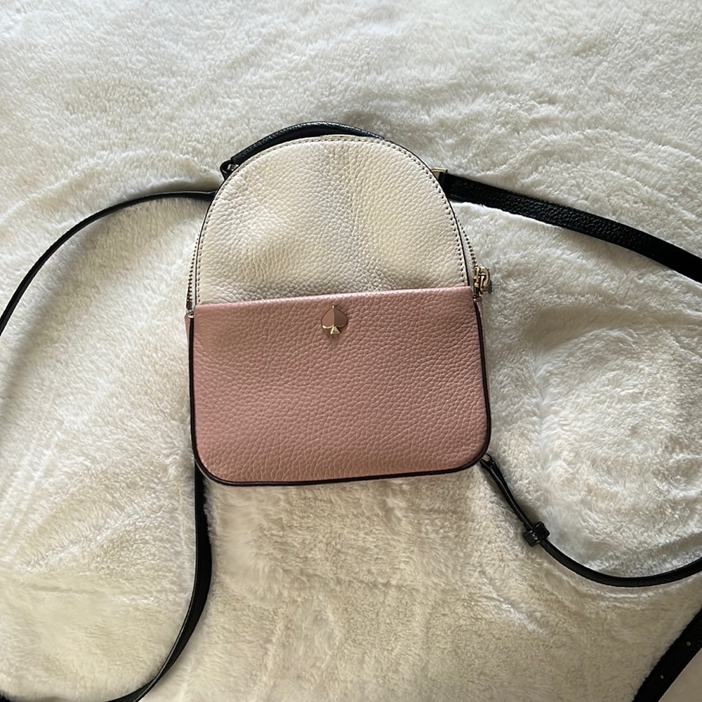 Pink and white Kate spade mini backpack